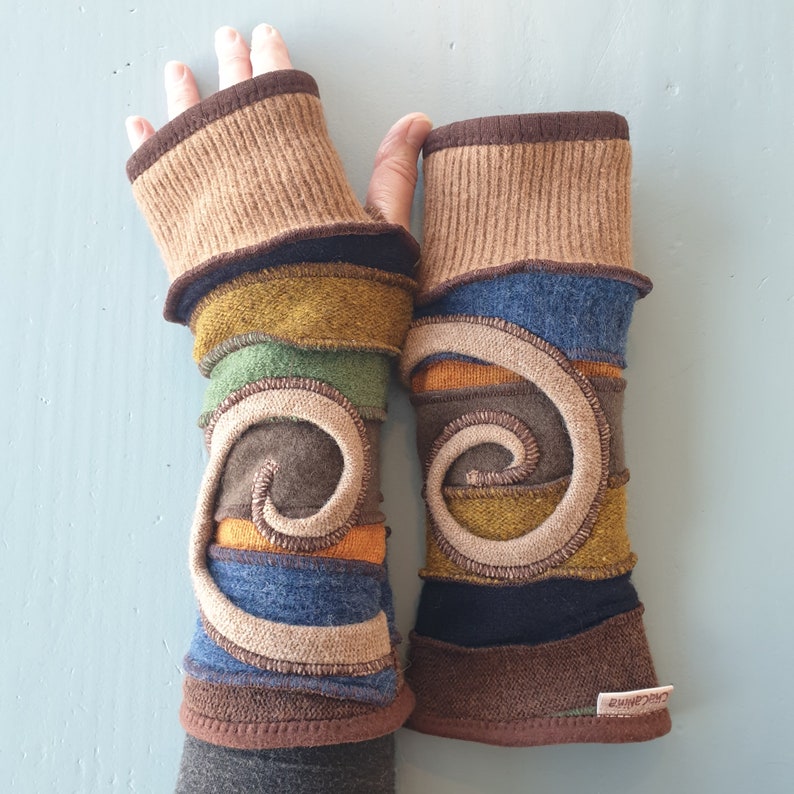 gevoerde vingerloze handschoenen armwarmers polswarmers op verzoek gemaakt image 9