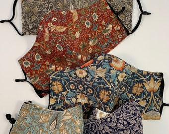 William Morris Floral Art Cloth Face Masks - Womens Size (**Buy 2+, get 1 free)