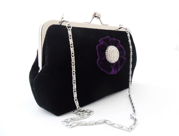 black velvet evening bag