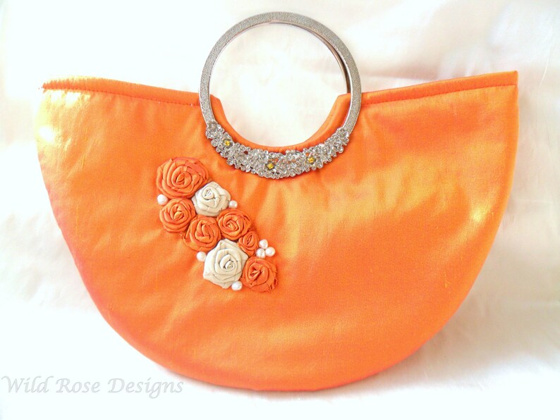 orange evening bag