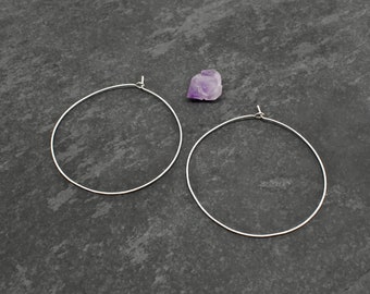 Large Silver Hoop Earrings