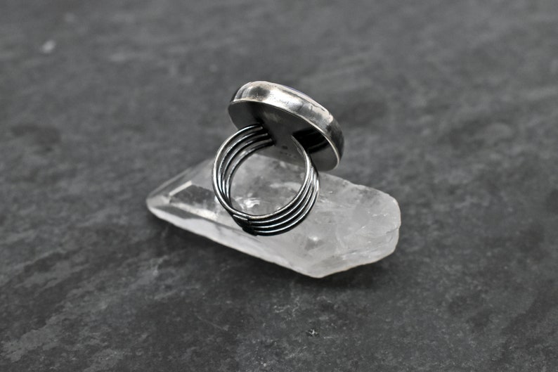Healing Crystals Talisman Solitaire Ring Lapis Ring Gift for Her, Lapis Lazuli Ring Healing Gemstones Lapis Solitaire Ring