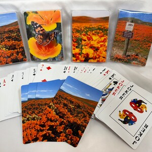 Cartas de baralho California Poppy de qualidade, presente exclusivo para amantes de California Poppy ou jogos, 5 designs para escolher, qualidade, diversão, original