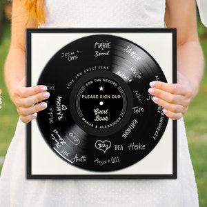 Wedding Record Guest Book with Frame Wall Guest Book For the Record Personalized Wedding Gift Party Decor Wedding Decor image 2