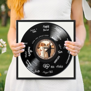 Wedding Record Guest Book | Vinyl Record with Picture | Wedding Sign | Personalized Record to sign | Wall Guest Book | Vintage Party Decor