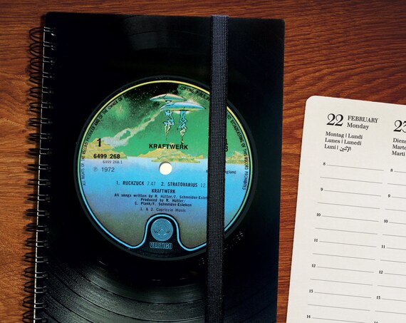 Vinyl Taschenkalender 2023 A5 Kalender aus Schallplatte | Musikliebhaber Geschenk | DJ Geschenk | Upcycling