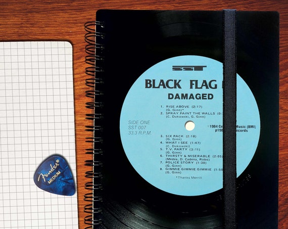 A5 Notizbuch aus Schallplatte | kariert | Notenheft | blanko Tagebuch | liniertes Buch aus Vinyl | Phonoboy