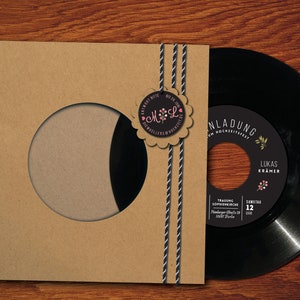 Music Wedding Invitations made from real Vinyl | Custom Record Invitation | Vinyl Invite | Kraft Paper Invite | Tag & Twine | Phonoboy