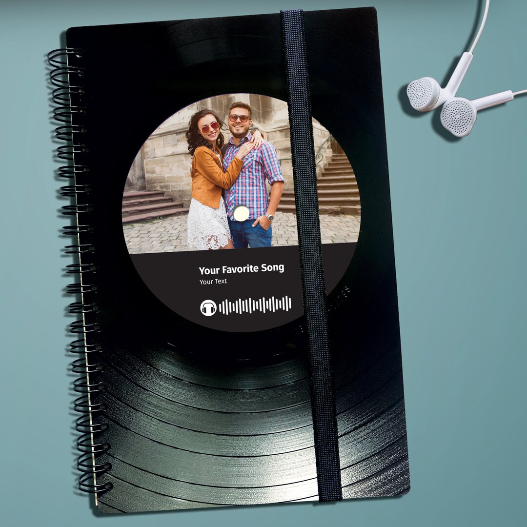 Vinyl Notebook Notebook Made From Vinyl With Photo and Song | Valentine's Day Gift ...