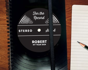 Music Journal Personalized | Vinyl Gift for Music Lover  | Unique Record Gift for Man |  personalized gift | Musician Gift | Music Journal