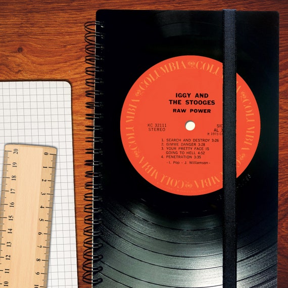 A5 Notizbuch kariert aus Vinyl | Notenheft | Musikliebhaber | Musikjunkie | liniertes blanko Buch aus Vinyl | Phonoboy | Upcycling