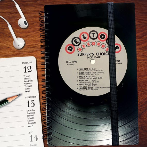 Upcycling Taschenkalender 2025 | Vinyl A5 Planer | Schallplatte | Upcycling Kalender |  Geschenk Musiker | Nachhaltige Geschenkidee