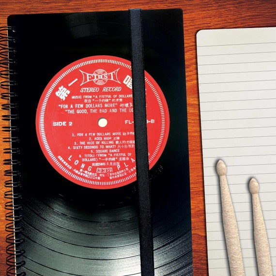 Schallplatten Notizbuch A5 | Recycling Kalender | kariert | liniert | blanko Schallplatten | Tagebuch | Geschenk für Musiker | Upcycling