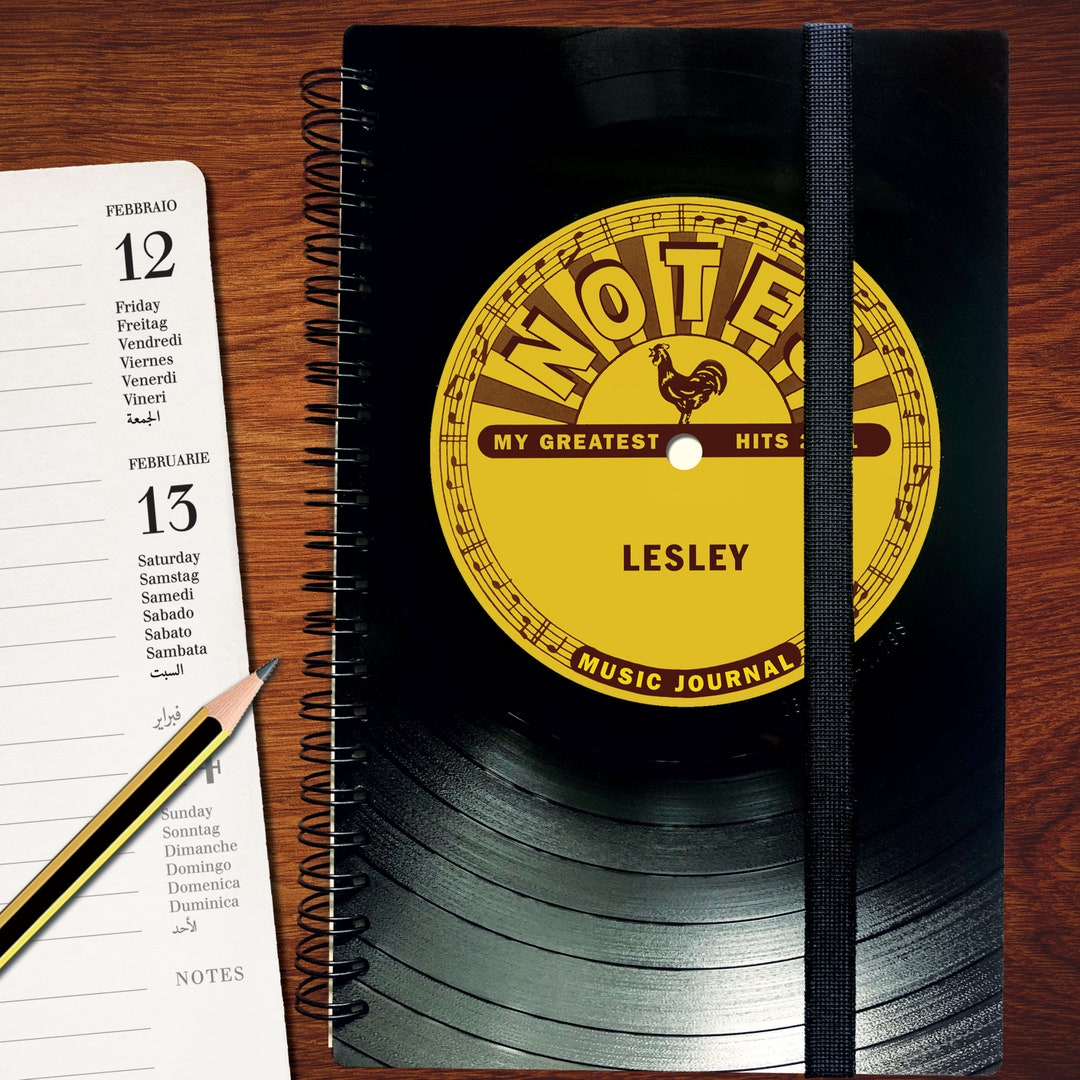 DJ Gift | Blank Journal Vinyl - Personalized Journal | Blank Notebook ...