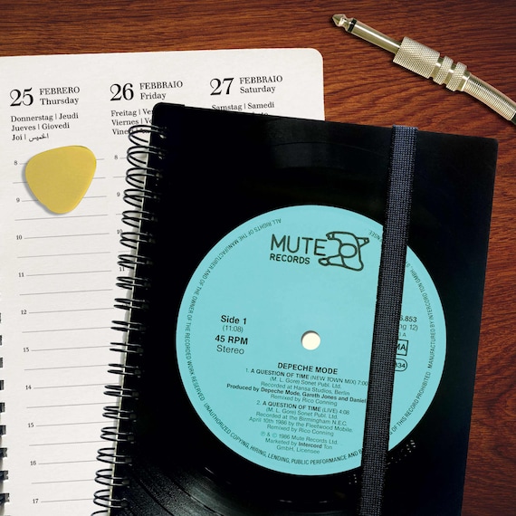 Nachhaltiger Taschenkalender 2025 | Vinyl A5 Planer | Schallplatte | Upcycling Kalender |  Geschenk Musiker | Nachhaltige Geschenkidee