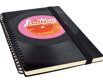 Notebook made from Vinyl handmade | custom DJ Gift | Music Gift - Notebook lined - Notebook graph paper -  music sheets | blanc paper