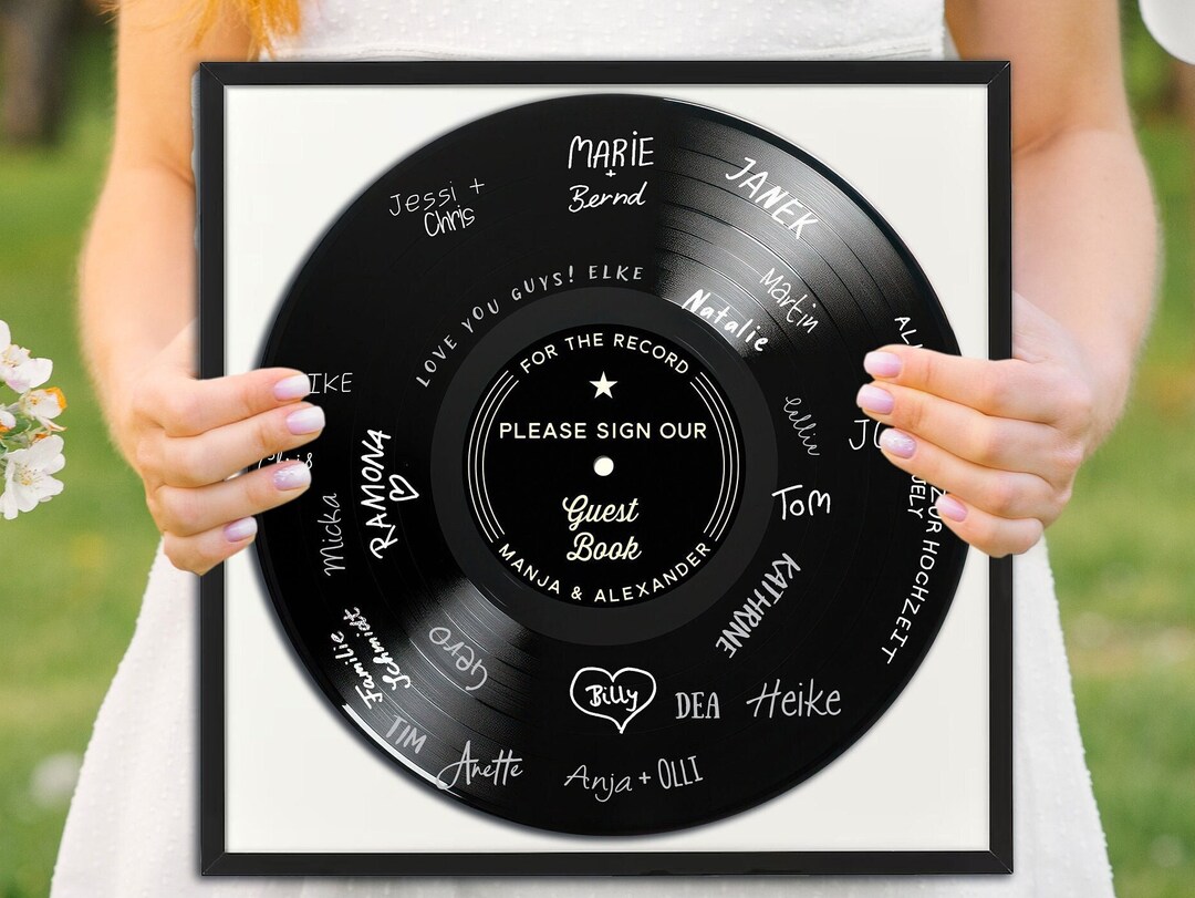 Alternative Wedding Guest Book With Frame | Record Guest Book | Wedding ...