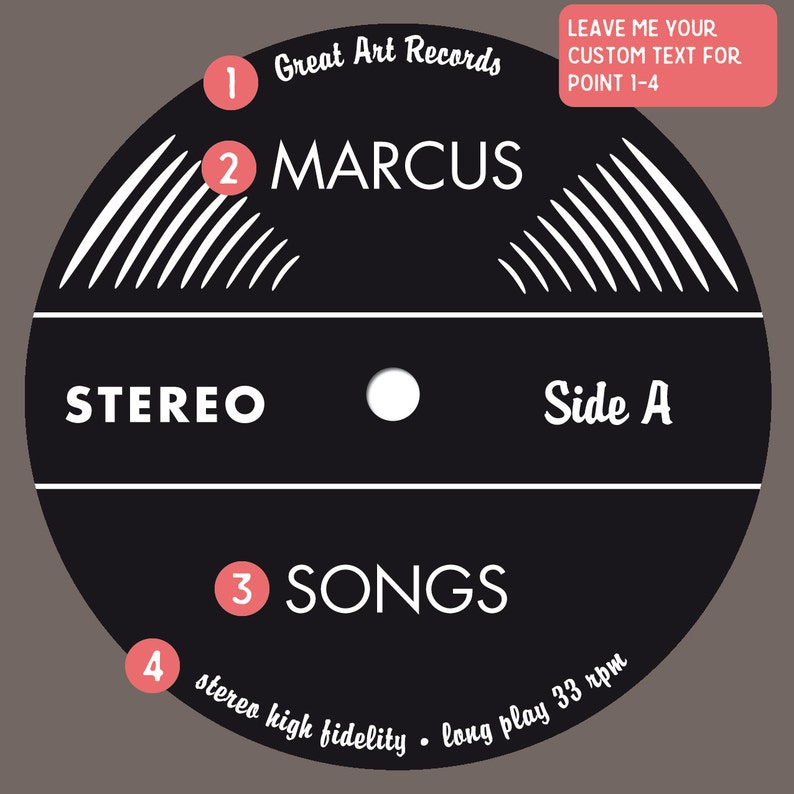 Gift for Music Fan Blank Journal Vinyl Personalized Etsy UK