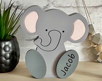 Personalised Elephant Gift for Baby or Child, Safari Nursery Decor, Jungle Nursery Decor, Kids Safari Bedroom, Elephant Nursery, Playroom