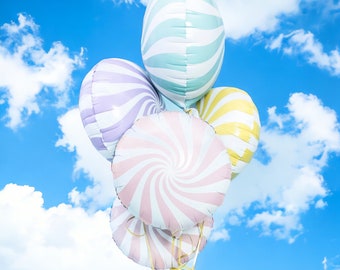 Pastel Lollipop Foil Balloon, Candy Balloon Party Decoration, Ice Cream Party Decoration, Pastel Summer Party, Wedding Sweet Bar Decor