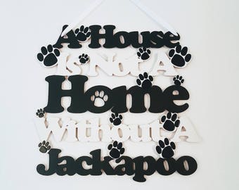 Jackapoo, Dog Lover Gift, Dog Owner Gift, Dog Themed Gifts, Pet Wall Decor, Pet Wall Art, Pet Wall Signs, Wooden Signs For Home, Wood Signs