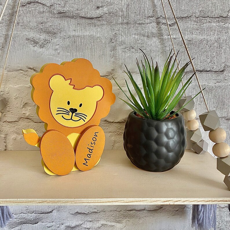 Personalised Lion Decor for a Jungle Themed Nursery Kids Etsy