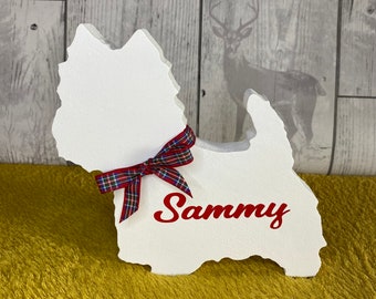 Personalised Freestanding West Highland White Terrier Ornament, Westie Gifts, Dog Home Decor, Gifts For Dog Lovers, Dog Owner Gifts