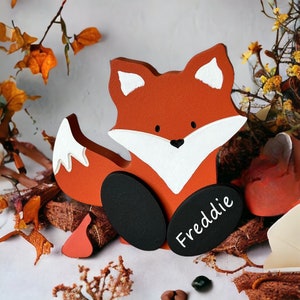 Personalised Fox for Woodland Nursery, Kids Bedroom Decor, Nursery Decor, Woodland Baby Shower, Woodland Animals, New Baby Gift, Fox Gifts