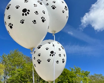 11" Paw Print Balloons Birthday Party Decorations, Dog Cat Pet Animal Print Balloons, Puppy Party Decor, New Puppy, Photo Prop, Pawty