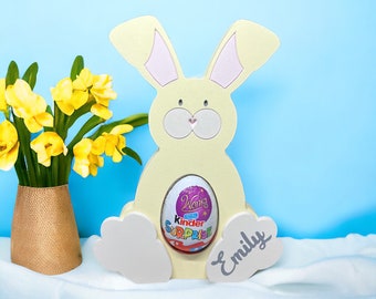 Personalised Easter Bunny Chocolate Egg Holder, Kinder Egg Holder, Easter Gift For Kids, Easter Decoration, Rabbit, Easter Egg Hunt Prize