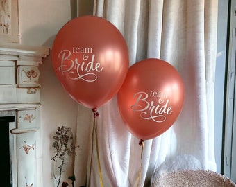 Rose Gold Team Bride Balloons, Hen Party Decorations