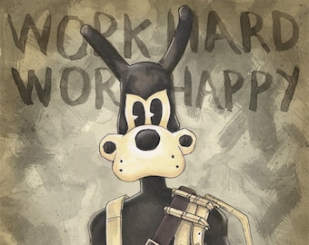 Bendy And The Ink Machine Boris The Wolf Chapter 4 Poster Print By Chris Oz Fulton