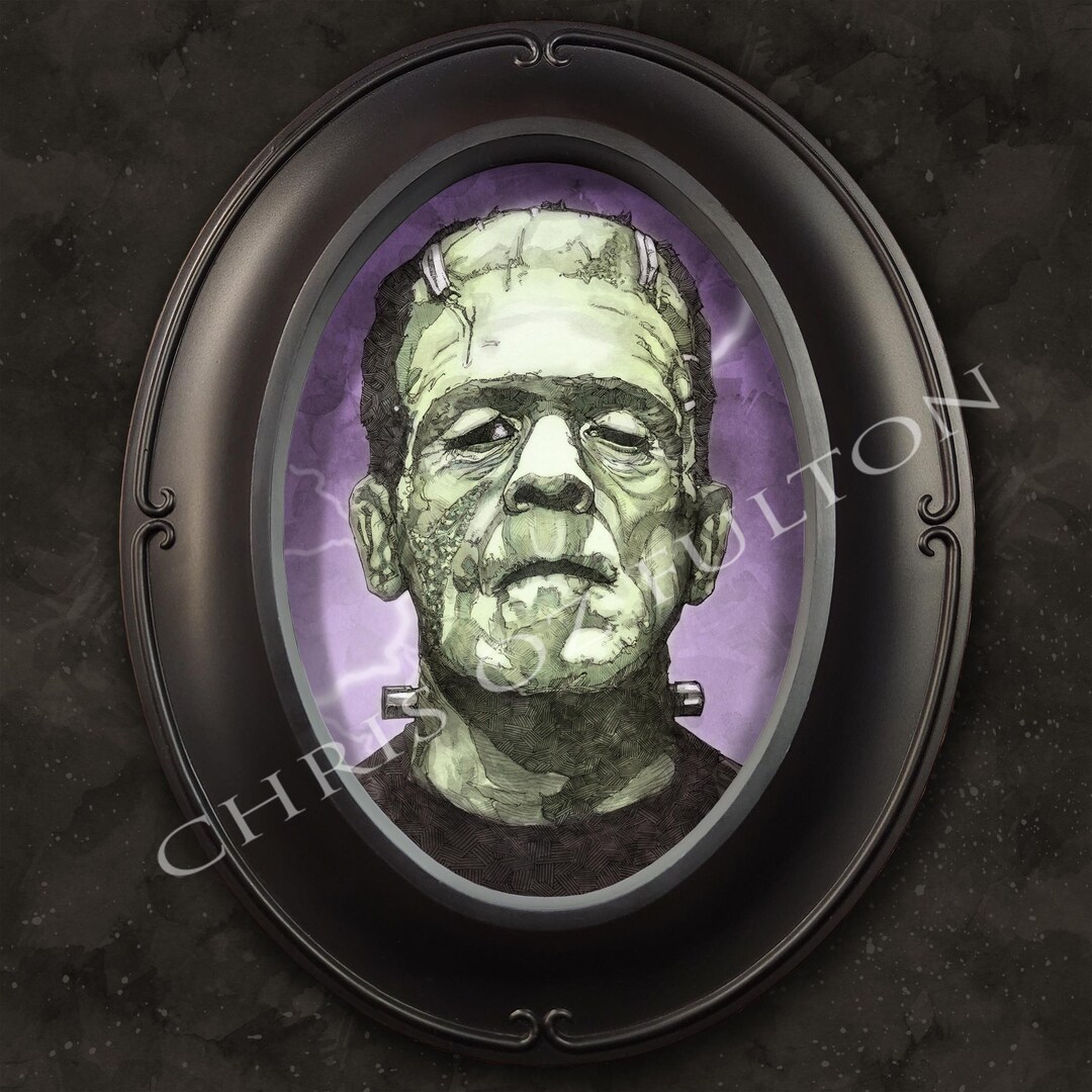 Frankenstein's Monster Horror Movie Framed Art Print by Chris Oz Fulton ...