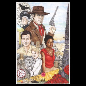 Póster artístico de La Torre Oscura de Stephen King firmado por el artista Chris Oz Fulton