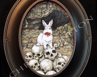 Killer Rabbit of Caerbannog Framed Art Print By Chris Oz Fulton Signed