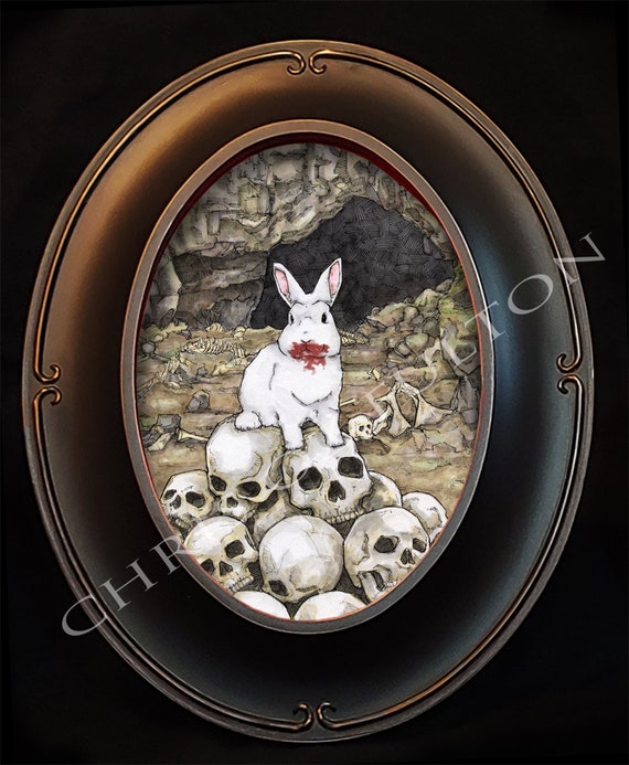 Killer Rabbit of Caerbannog Framed Art Print by Chris Oz Etsy