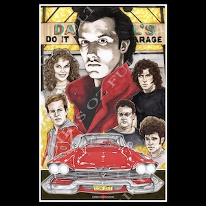 Christine Stephen King 1983 80s Horror Movie Poster Art Print Signed By Chris Oz Fulton