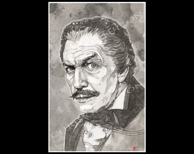 Vincent Price Horror Movie Poster Art Print By Chris Oz Fulton