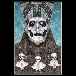 Ghost BC Band Papa Emeritus IV Nameless Ghouls Muziekposter Kunstdrukkunstenaar Chris Oz Fulton
