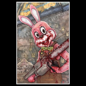 Robbie The Rabbit Silent Hill Poster Print By Chris Oz fulton