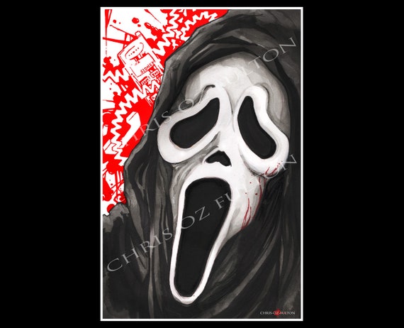 Ghost Face Scream Scary Movie Poster Print by Chris Oz Fulton