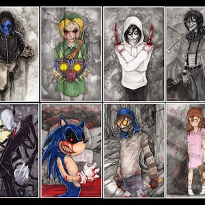 Creepypasta Poster Art Print Set of 8 By Artist Chris Oz Fulton
