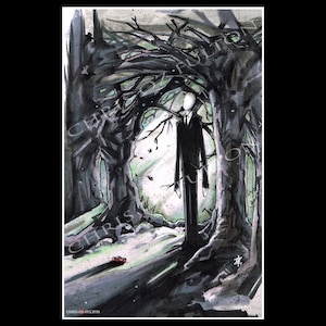 Slender Man Creepypasta Poster Art Print By Artist Chris Oz fulton
