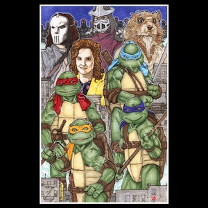 TMNT Teenage Mutant Ninja Turtle Movie 1990 11x17 Print Signed By Chris Oz Fulton