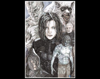 Underworld Evolution Horror Movie Poster Art Print Signed By Chris Oz Fulton