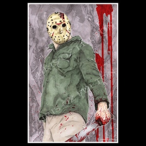 Jason Voorhees Friday The 13th Horror MoviePoster Print