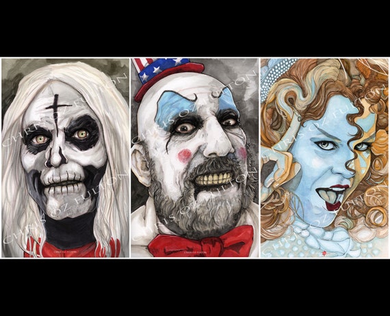 House Of 1000 Corpses Horror Movie Poster Art Print Set Of Three Chris Oz Fulton