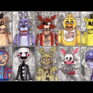 Five Nights at Freddy's Poster Print Set Of 10