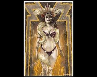 From Dusk Till Dawn 11x17 Horror Movie Art Print Signed by Artist Chris Oz Fulton