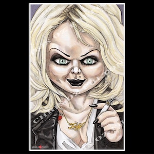 Póster artístico de la película La novia de Chucky, Tiffany, Child's Play, firmado por el artista Chris Oz Fulton